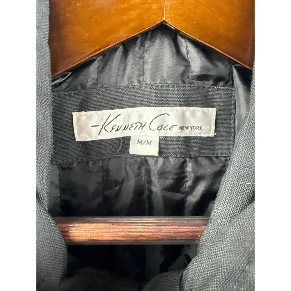 Men’s Kenneth Cole Medium Dark Grey Zip/Button Up Heavyweight Coat